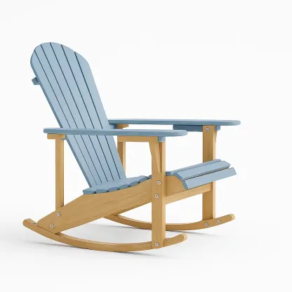 Sedia a dondolo da terrazza in legno e plastica-granddecora