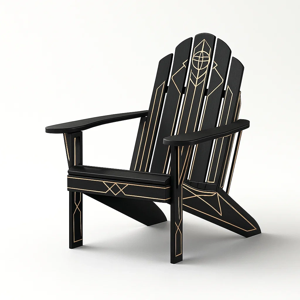 Sedia Adirondack in legno con motivo geometrico-granddecora