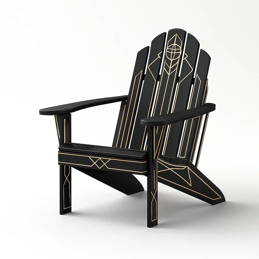 Sedia Adirondack in legno con motivo geometrico-granddecora