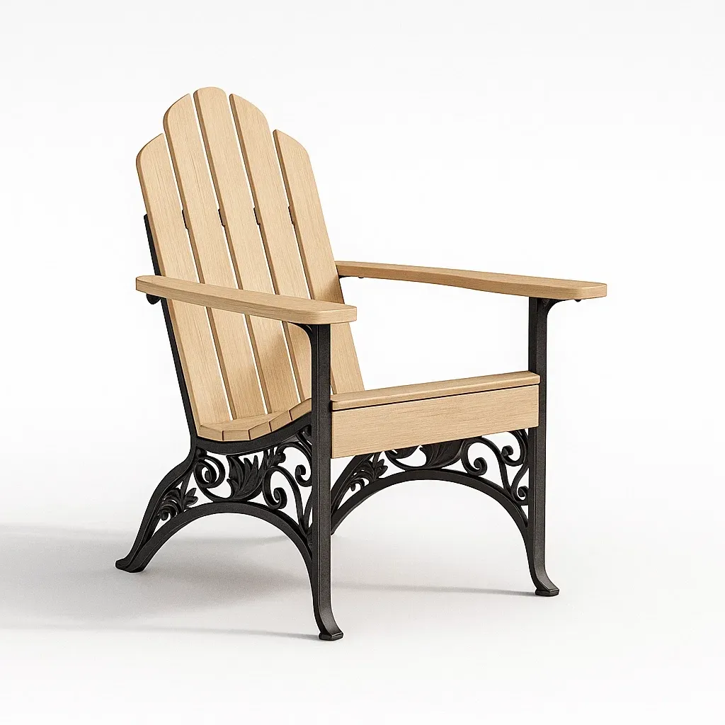 Poltrona da terrazza in metallo e legno-granddecora