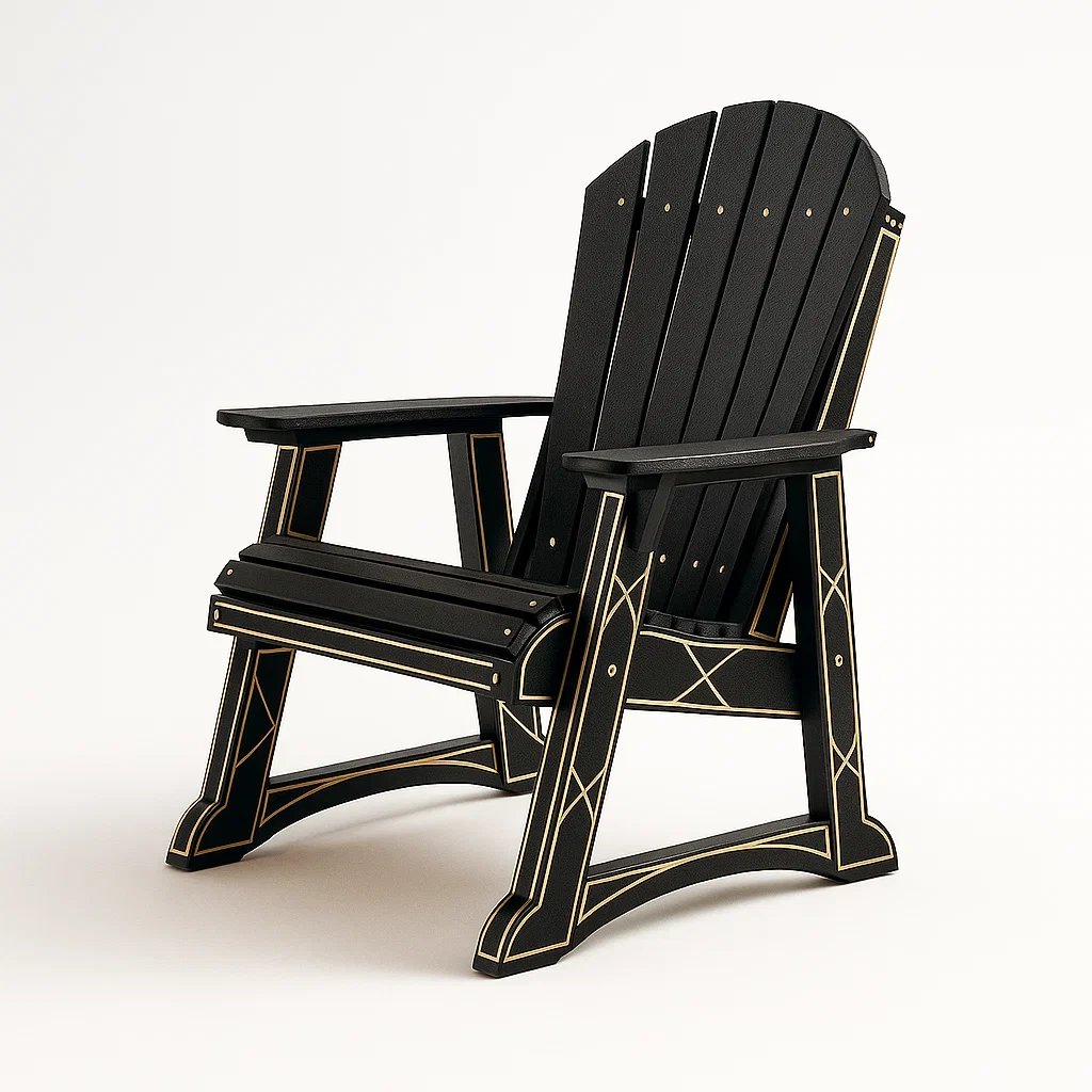 Poltrona da terrazza in legno con decorazioni-granddecora