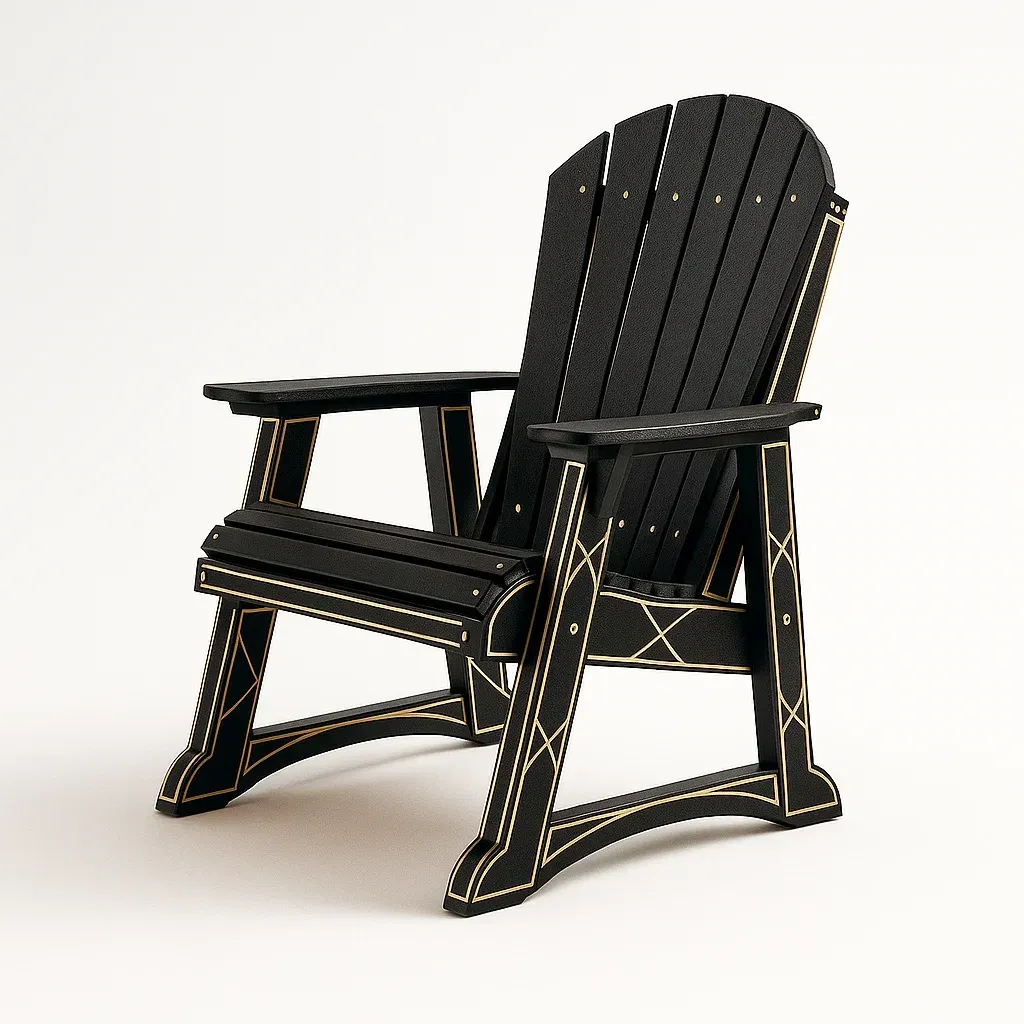 Poltrona da terrazza in legno con decorazioni-granddecora