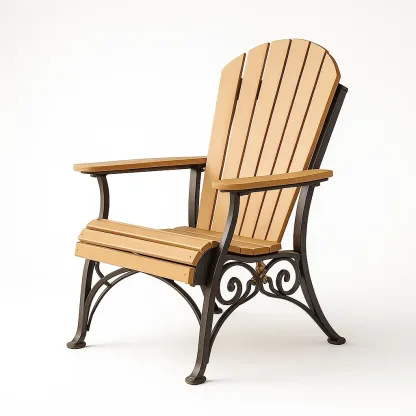 Poltrona da terrazza in legno e ferro-granddecora