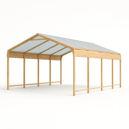 Tettoia per auto in legno con tetto in policarbonato-granddecora