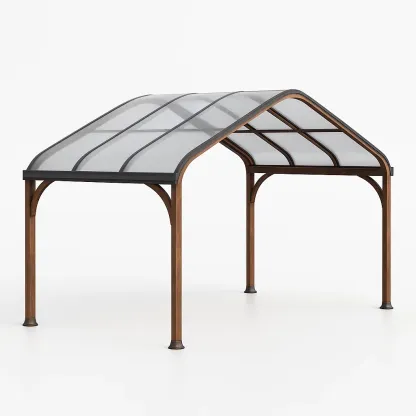 Tettoia per auto in legno con copertura in policarbonato-granddecora