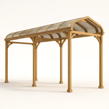 Tettoia per auto in legno massello e policarbonato-granddecora