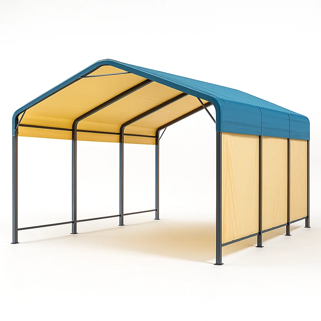 Tettoia per auto in acciaio con copertura in PVC-granddecora