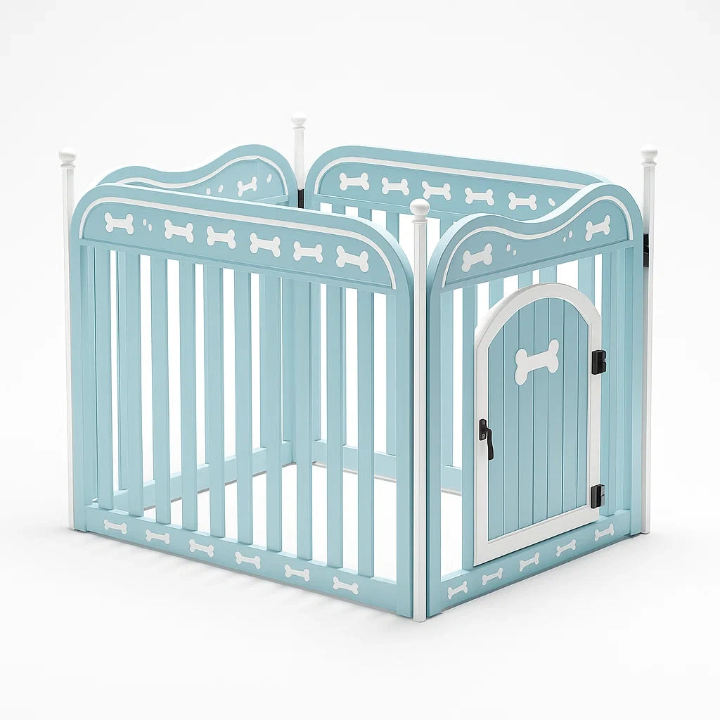 Recinto per animali in polipropilene con porta decorativa-granddecora