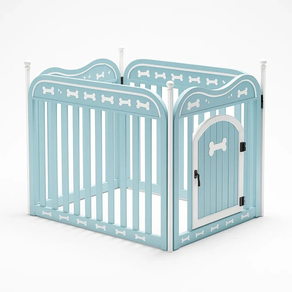 Recinto per animali in polipropilene con porta decorativa-granddecora