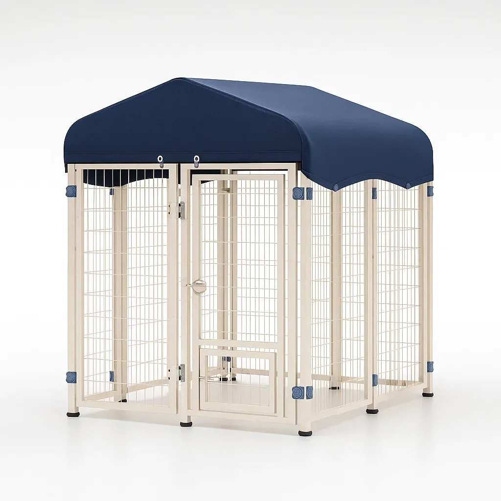 Recinto per animali in metallo con tetto in tela impermeabile-granddecora