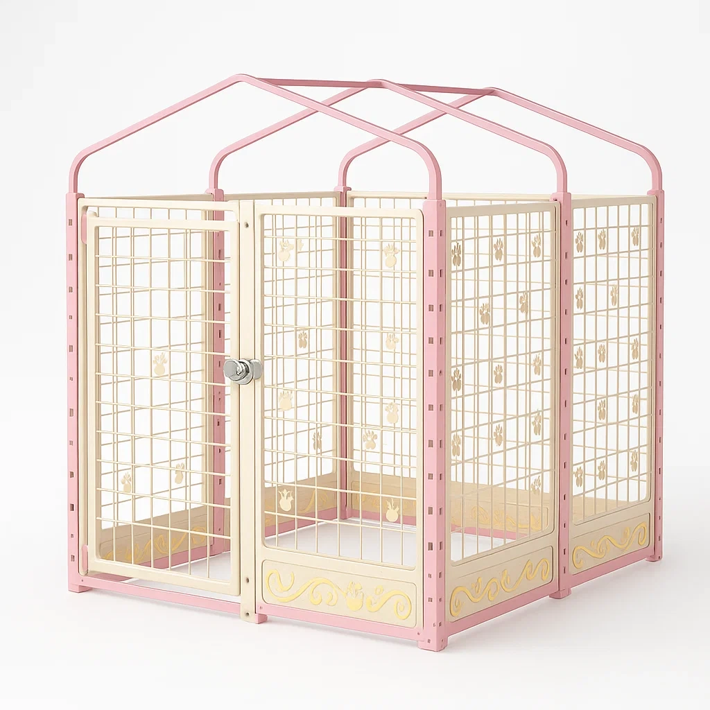 Recinto per animali in metallo a forma di casa-granddecora