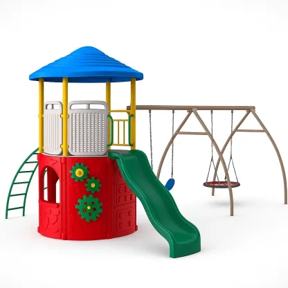 Set scivolo per bambini con torre e altalena-granddecora