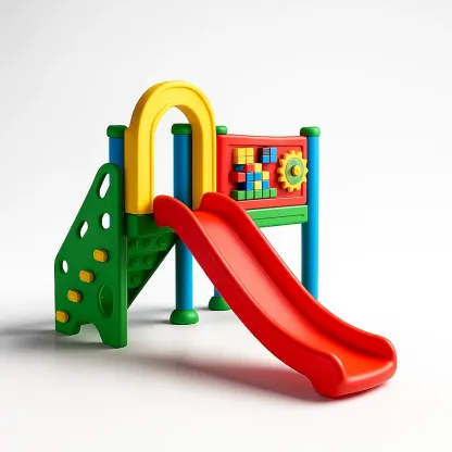 Scivolo per bambini in plastica polietilene con scaletta e pannello attività-granddecora