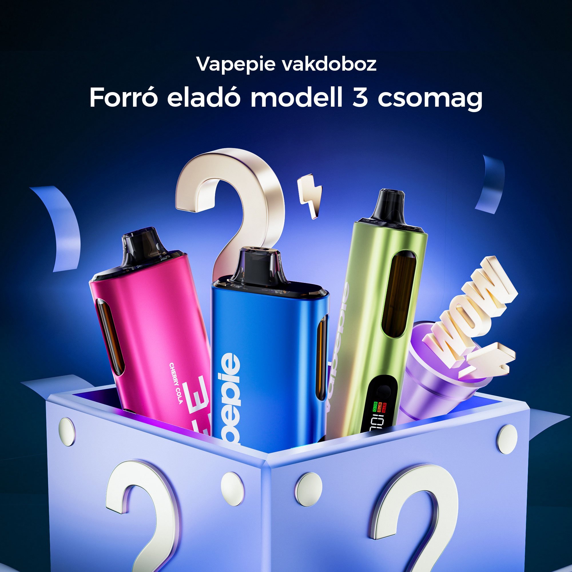 🎁 3 db-os titokdoboz – VAPEPIE Max 40000 PUFFS meglepetéscsomag