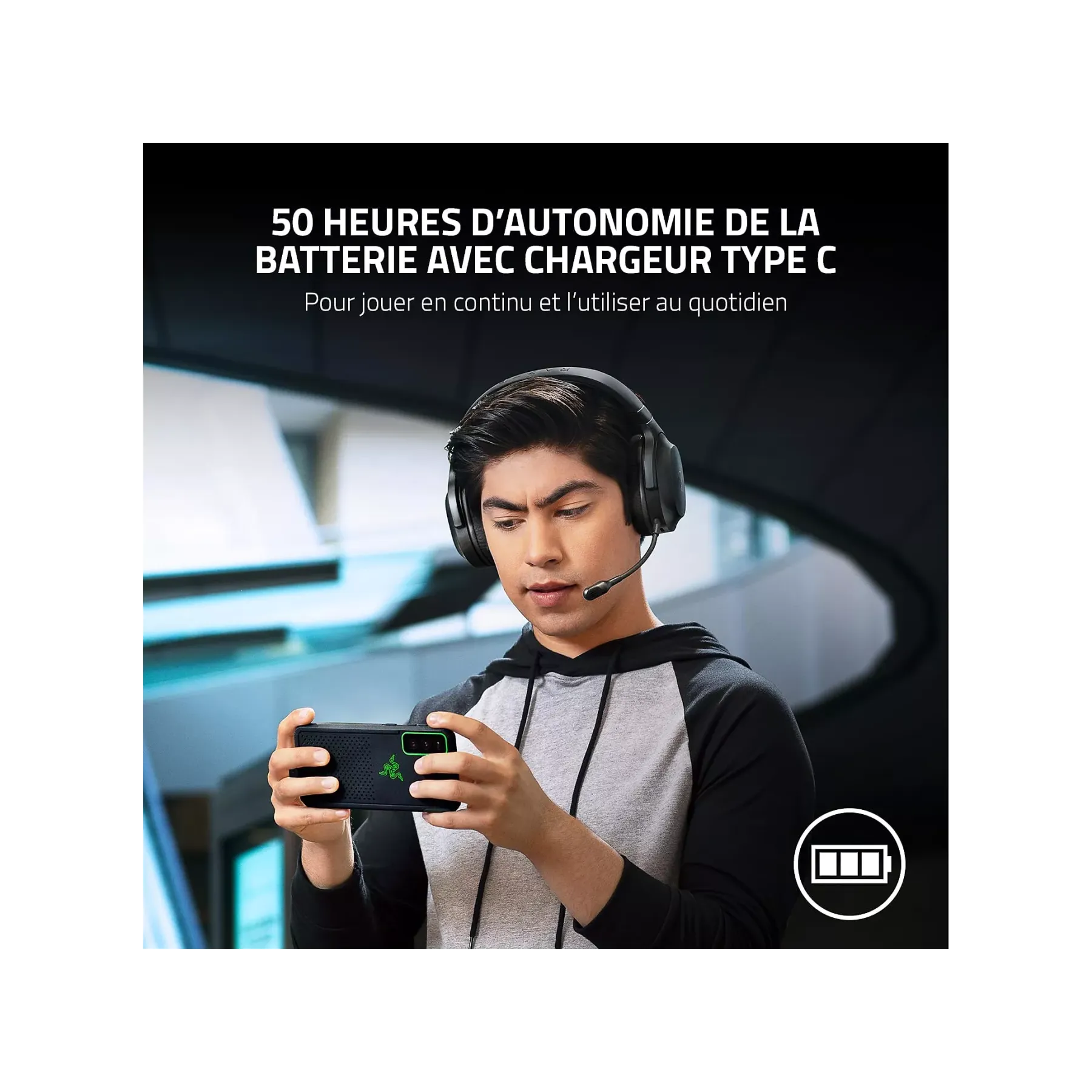 RAZER Casque gamer RAZER Barracuda X Noir