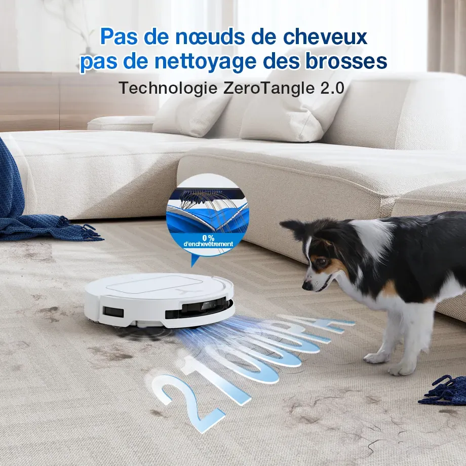 ECOVACS DEEBOT T50 PRO OMNI Gen2 Aspirateur Robot Laveur Blanc LiDAR (Puissant, IA, Ultra-Fin)