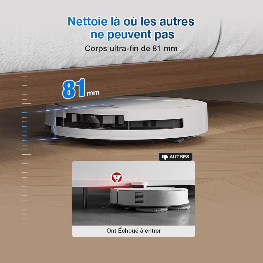 ECOVACS DEEBOT T50 PRO OMNI Gen2 Aspirateur Robot Laveur Blanc LiDAR (Puissant, IA, Ultra-Fin)
