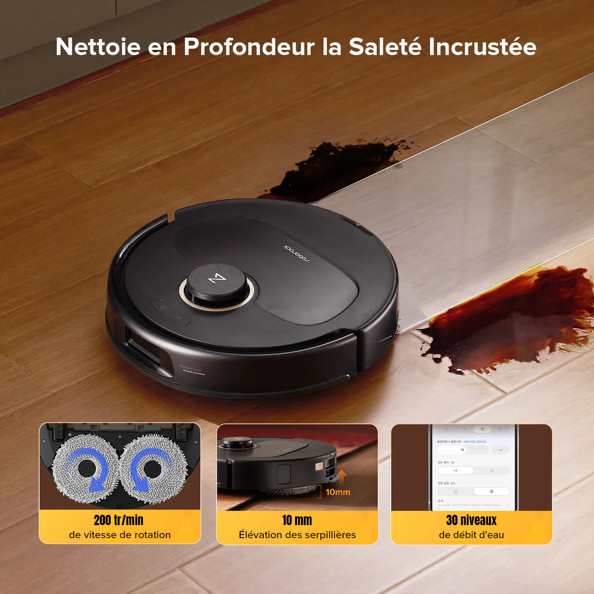 Roborock Qrevo S5V ( Qrevo Pro amélioré ) robot aspirateur laveur avec station d’accueil multifonctionnelle