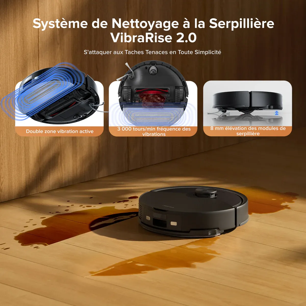 Roborock Q10 S5+ robot aspirateur laveur de VibraRise 2.0 avec avec station de vidage automatique