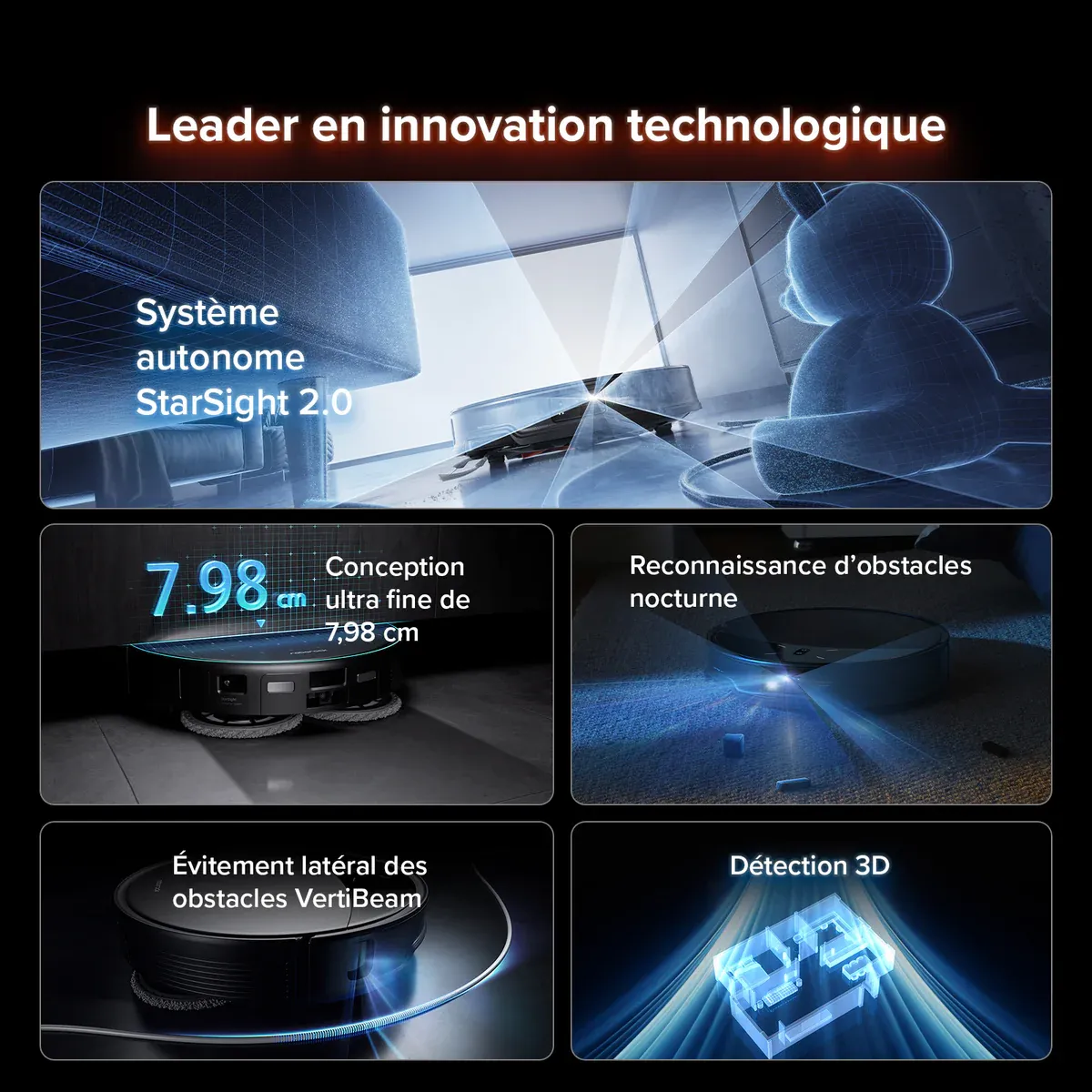 Roborock Saros 10R robot aspirateur laveur avec station d’accueil multifonctionnelle 4.0