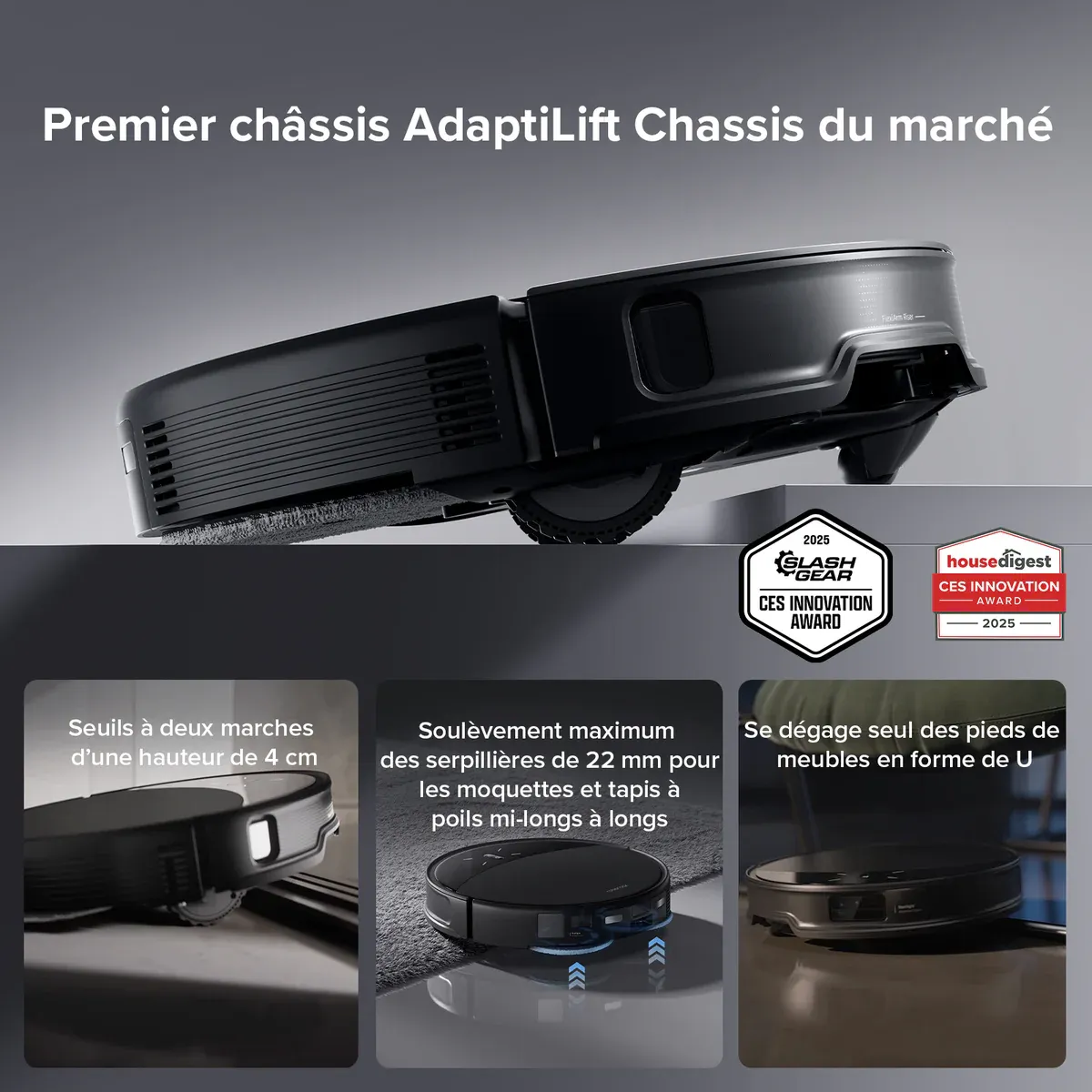 Roborock Saros 10R robot aspirateur laveur avec station d’accueil multifonctionnelle 4.0