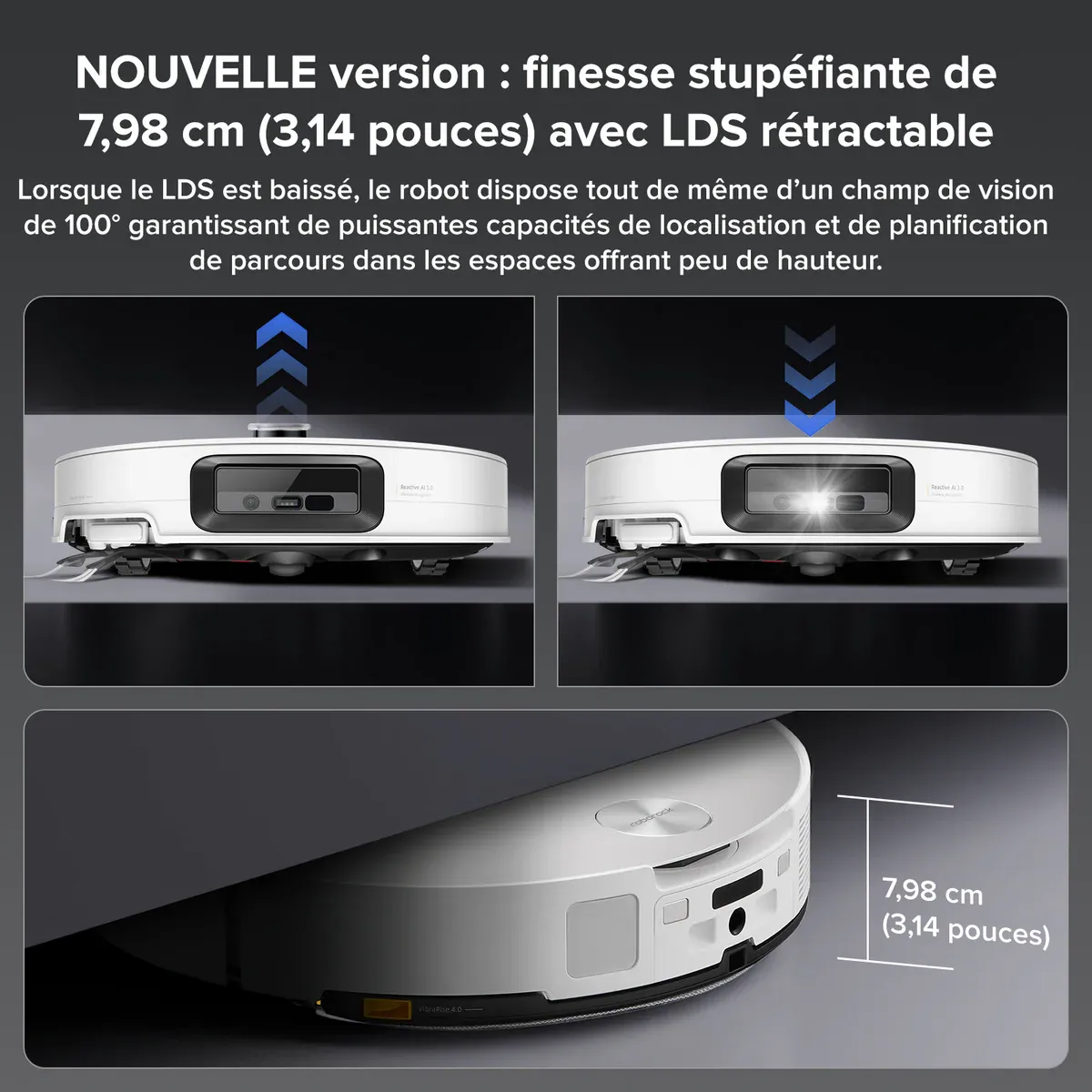 Roborock Saros 10 ( S8 MaxV Ultra amélioré ) robot aspirateur laveur avec station d’accueil multifonctionnelle