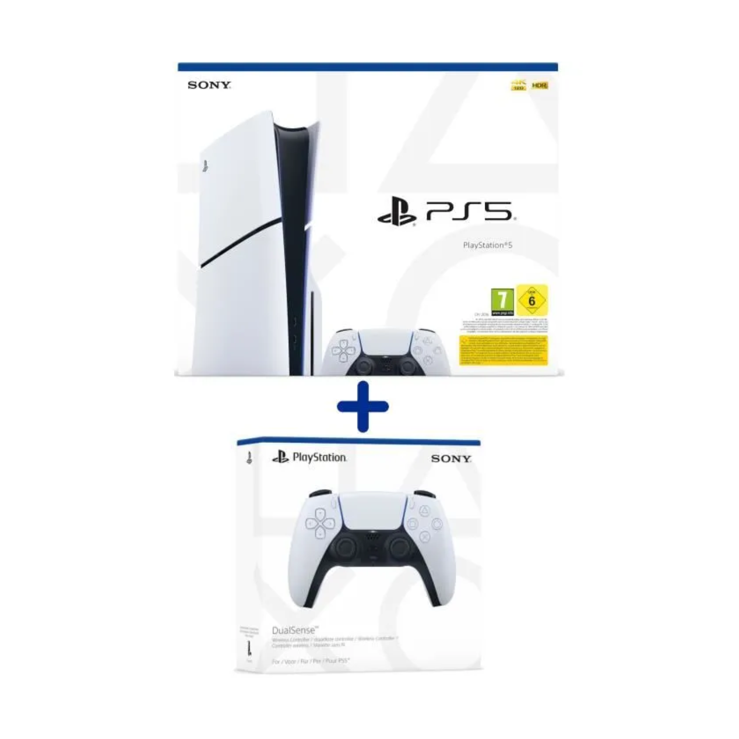 Pack PS5 Standard : Console PS5 (Modèle Slim) + 2ème Manette sans fil  DualSense 