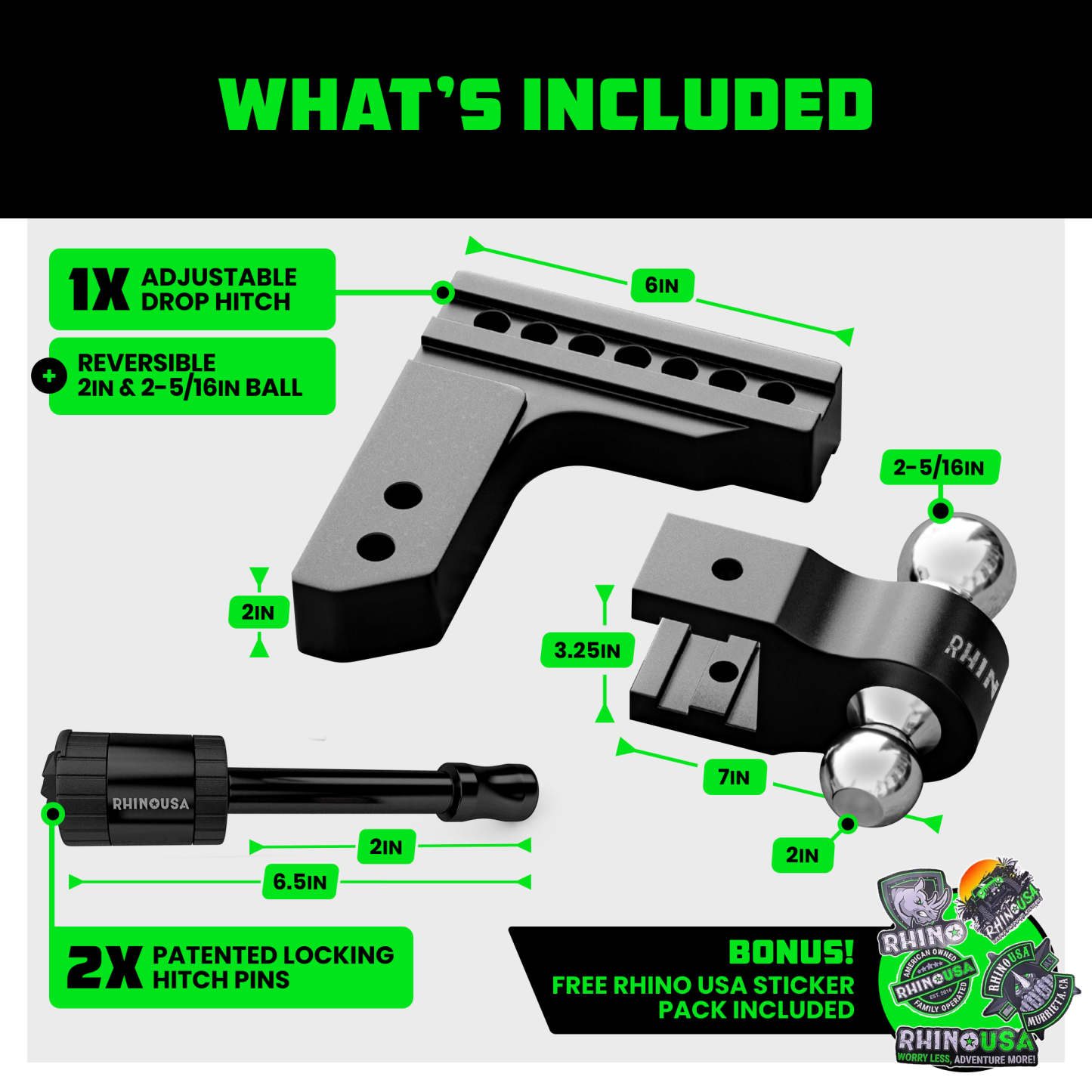 Adjustable Drop Hitch (2" Receivers)