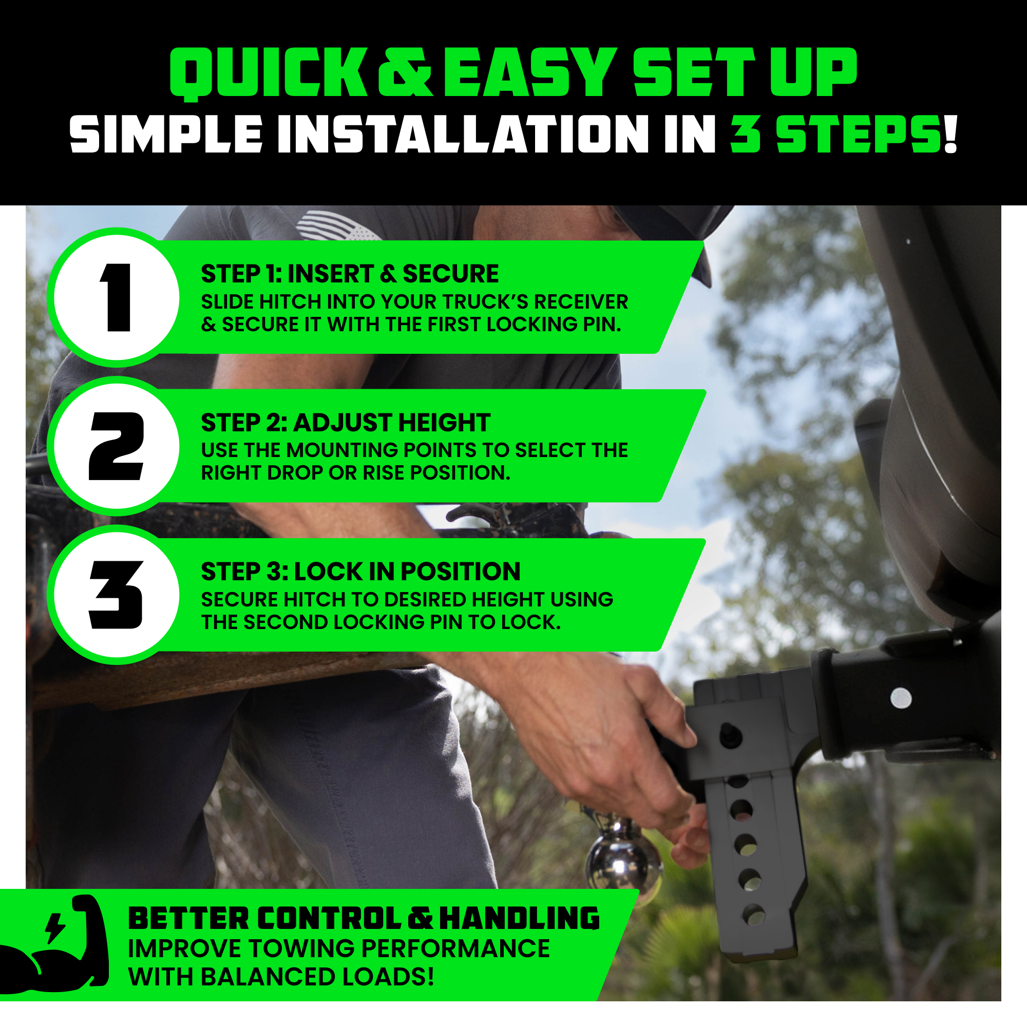 Adjustable Drop Hitch (2" Receivers)