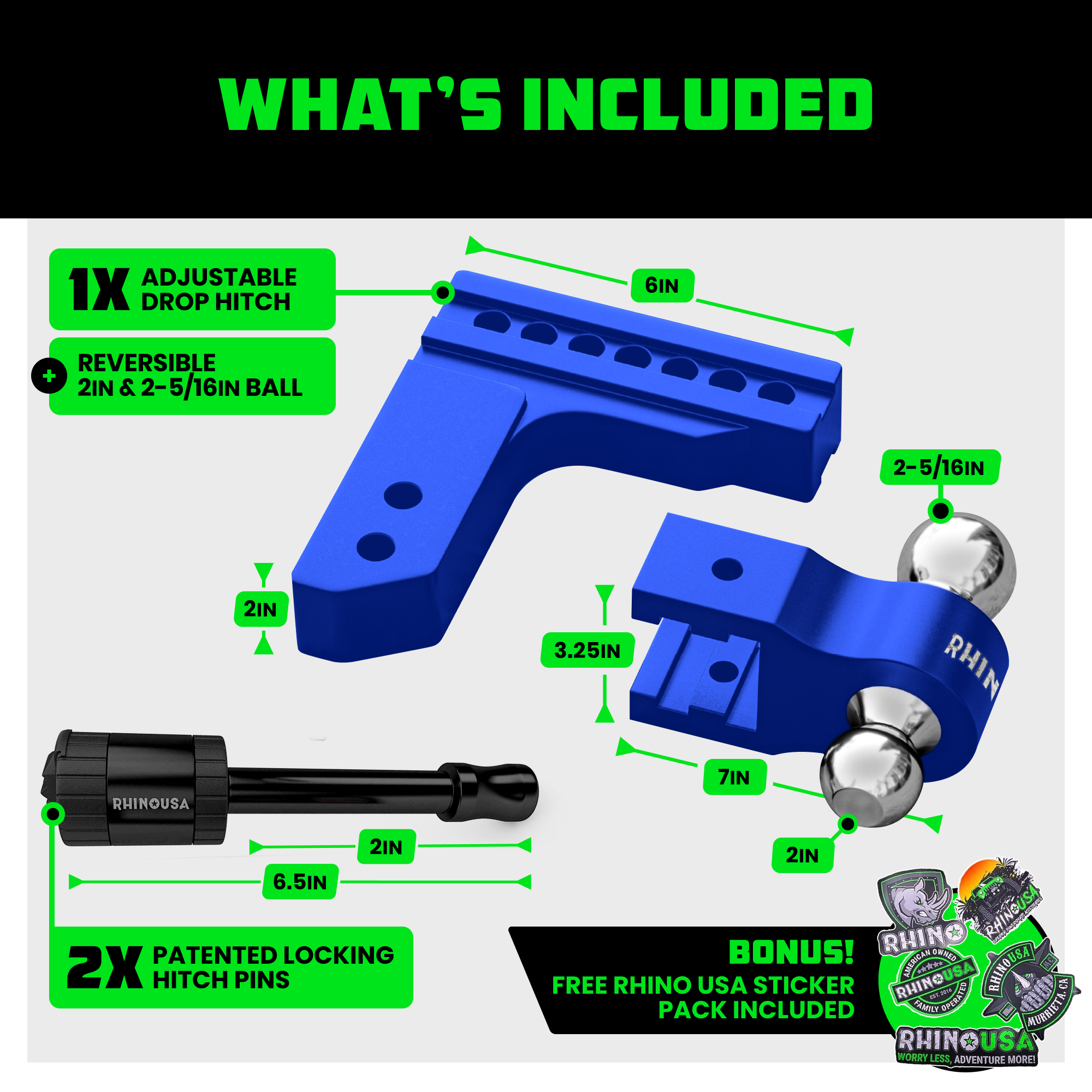 Adjustable Drop Hitch (2" Receivers)