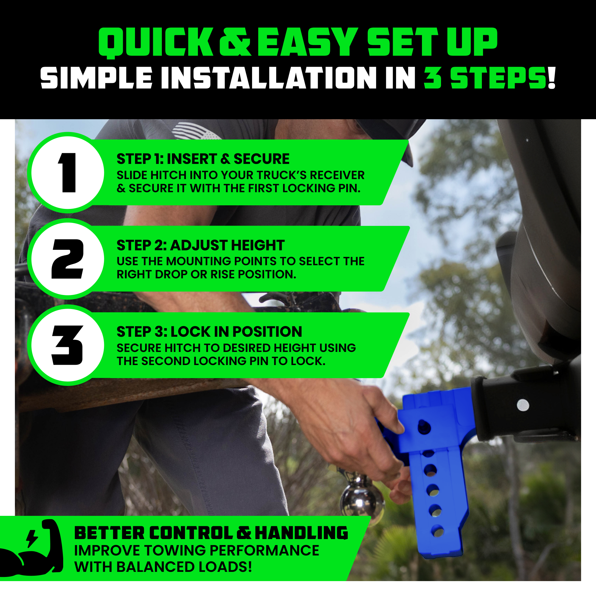 Adjustable Drop Hitch (2" Receivers)