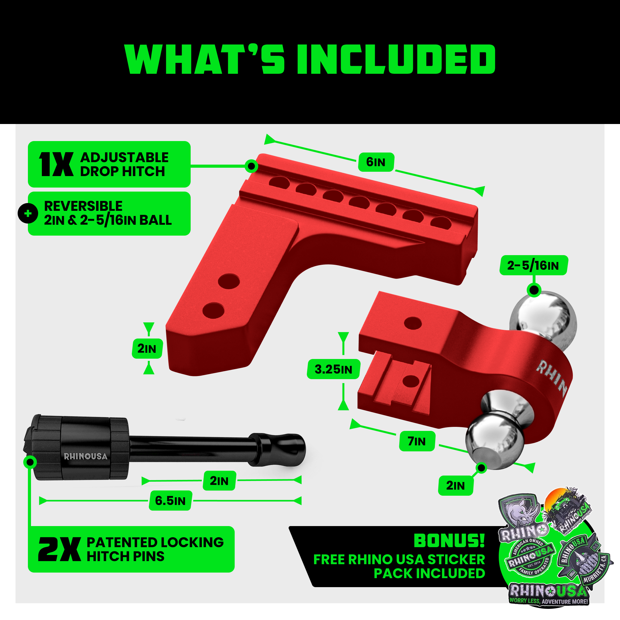 Adjustable Drop Hitch (2" Receivers)