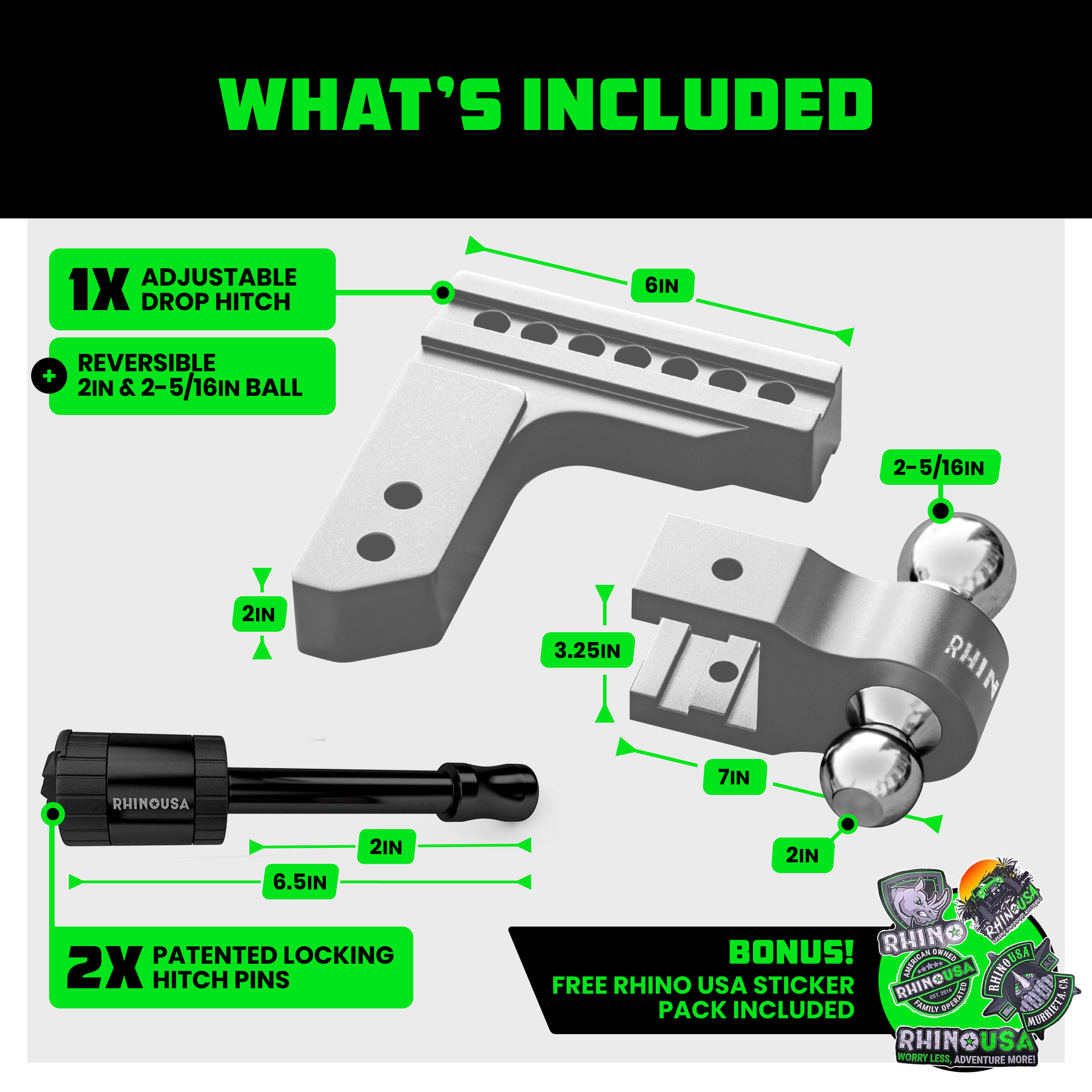 Adjustable Drop Hitch (2" Receivers)
