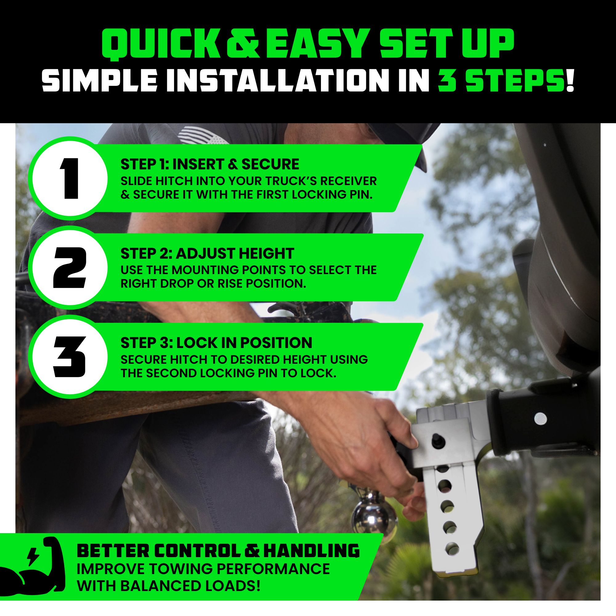 Adjustable Drop Hitch (2" Receivers)