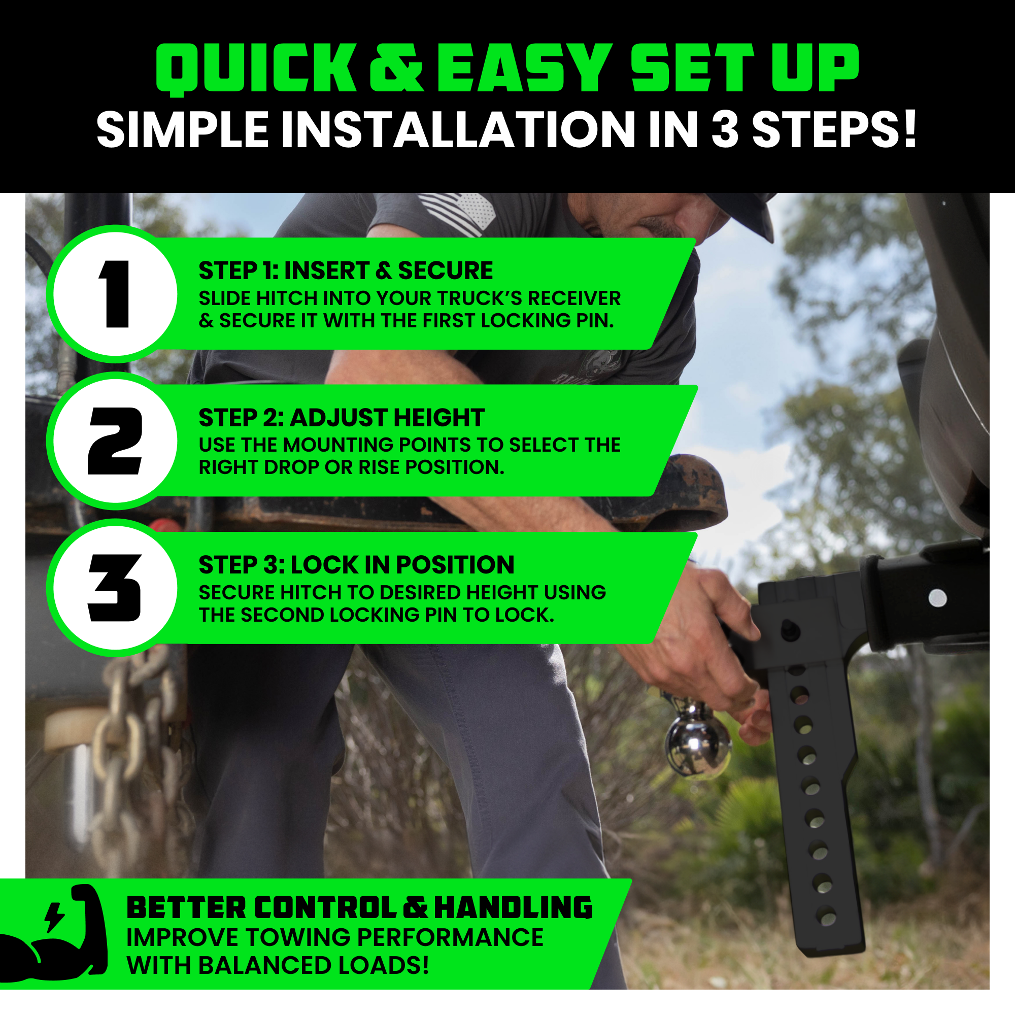 Adjustable Drop Hitch (2" Receivers)