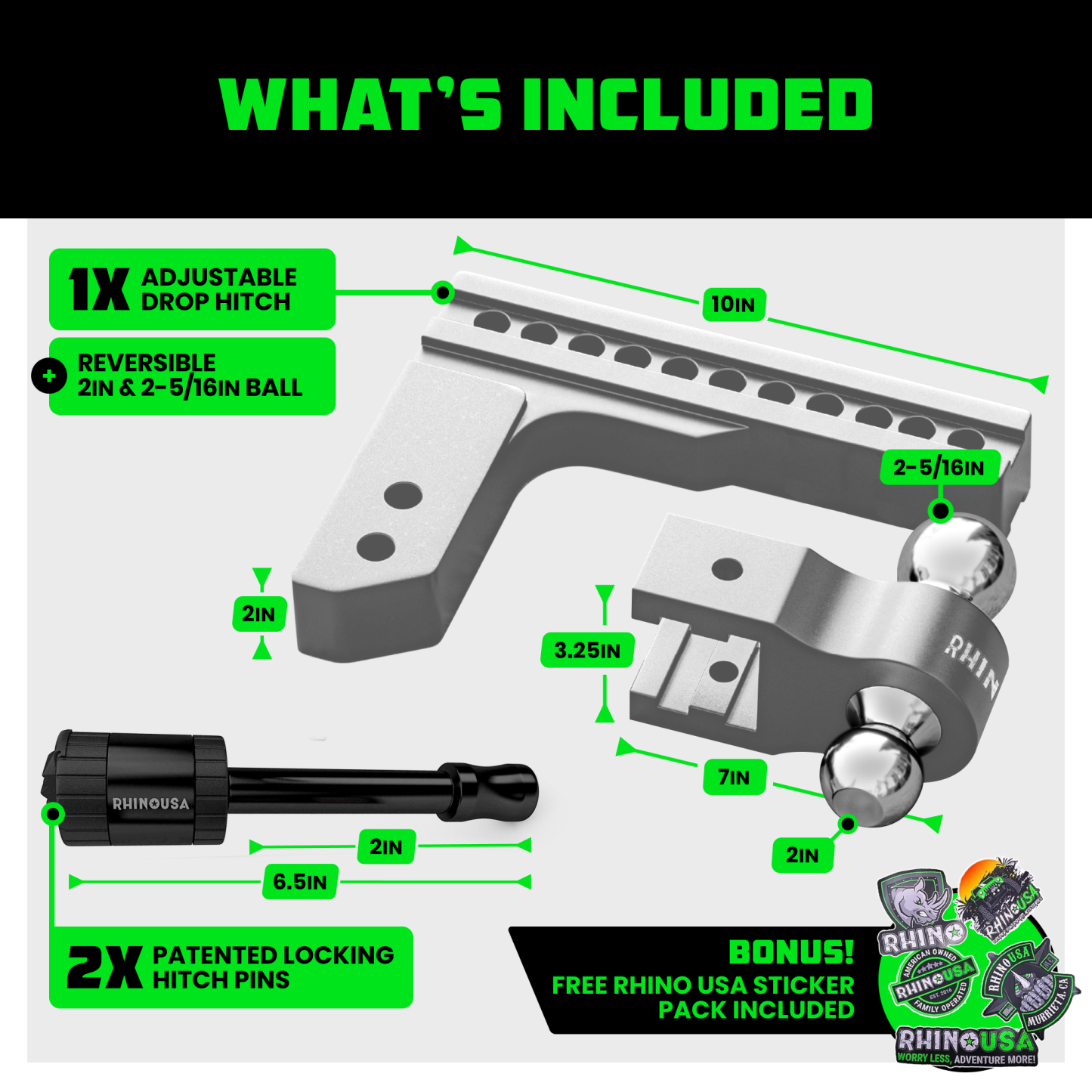 Adjustable Drop Hitch (2" Receivers)