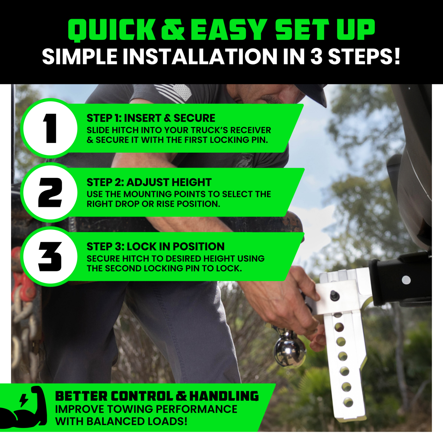 Adjustable Drop Hitch (2" Receivers)