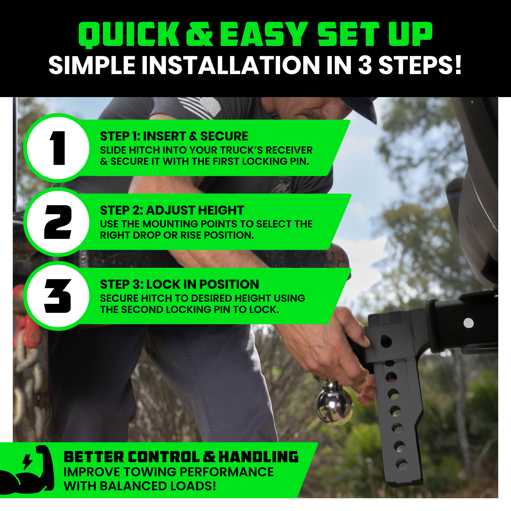 Adjustable Drop Hitch (2" Receivers)