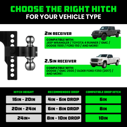 Adjustable Drop Hitch (2" Receivers)