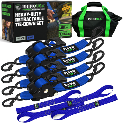 2" x 10' Retractable Ratchet Straps