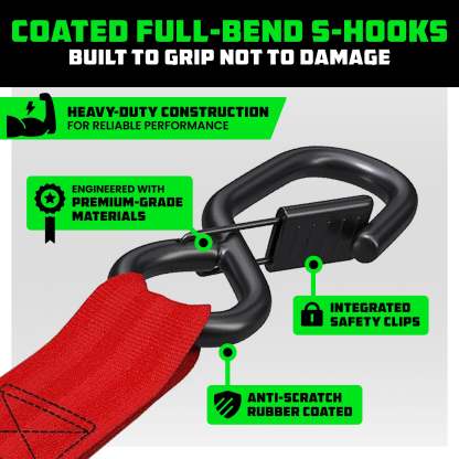 2" x 10' Retractable Ratchet Straps