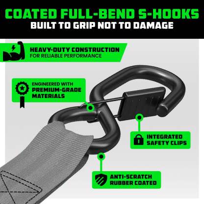 2" x 10' Retractable Ratchet Straps