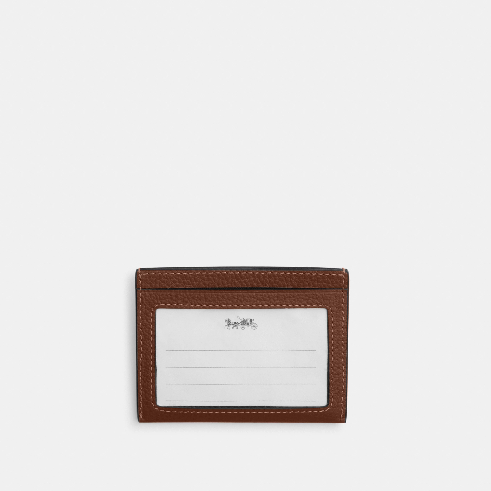 COACH®,Slim Id Card Case,Leather,Card Case,Casual,Brown,Back View