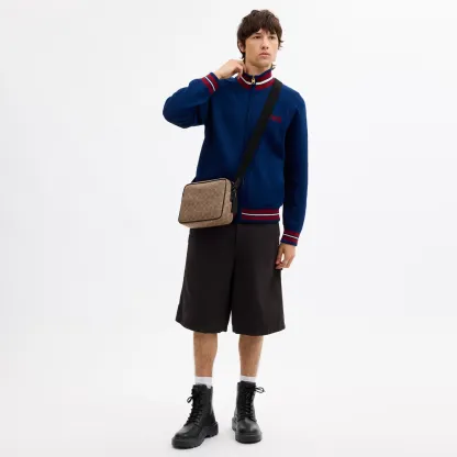 COACH®,Colton Crossbody Bag 25 In Signature Canvas,Leather,Canvas,Recycled Polyester,Polyester,Crossbody,Logo,Adjustable,S...,,Detail View