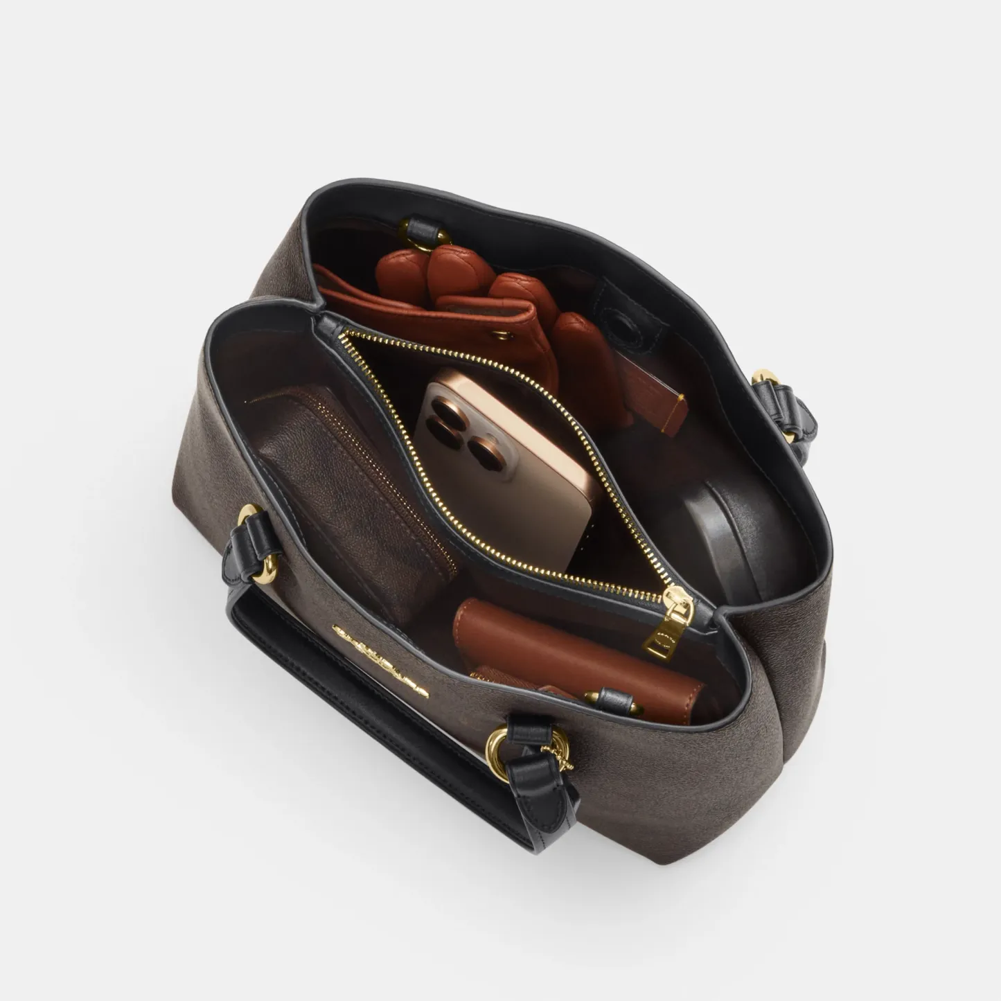 COACH®,Station Carryall Bag In Signature Canvas,,Inside View,Top View