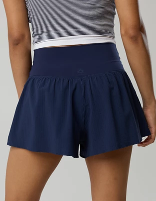 OFFLINE By Aerie Real Me Seersucker Crossover Flowy Short - Royal Navy