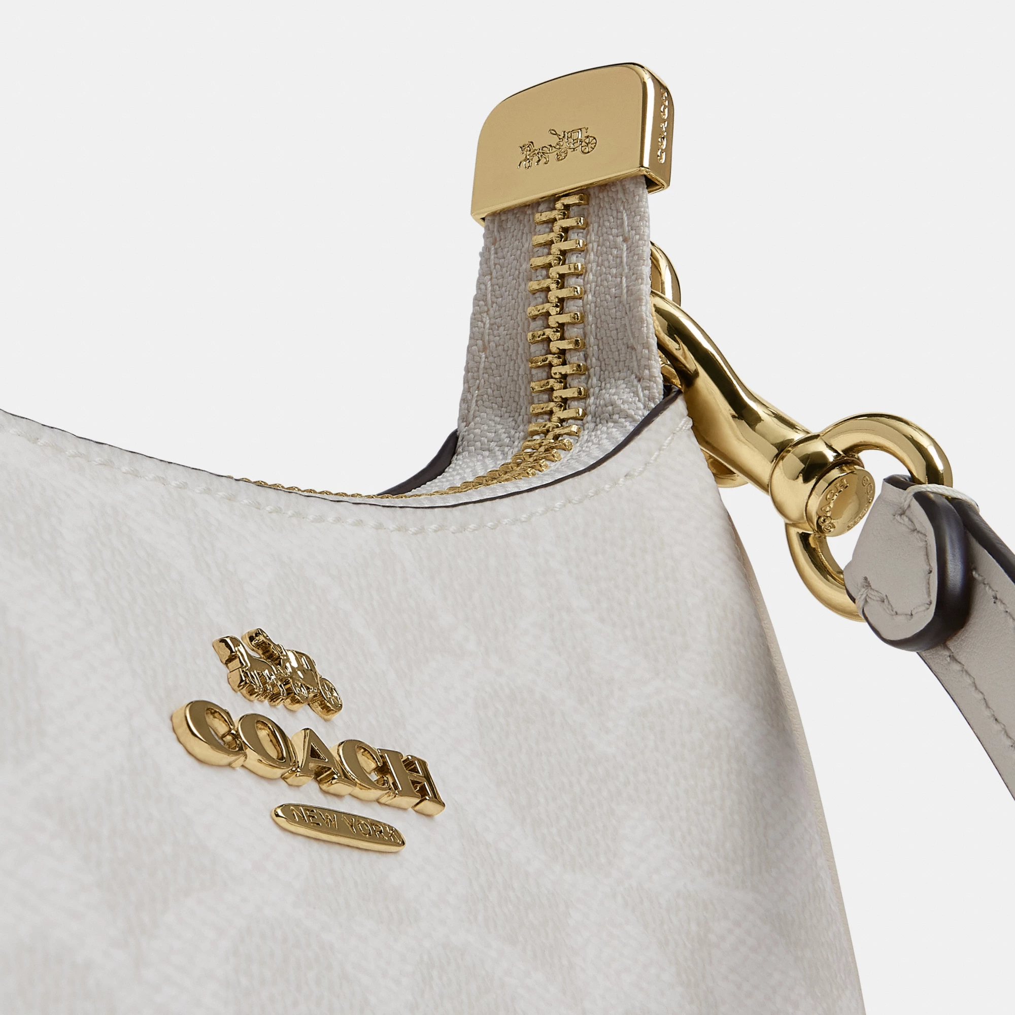 COACH®,Teri Mini Crossbody Bag In Signature Canvas,Polyester,Canvas,Recycled Polyester,Shoulder Bag,Adjustable,2 in 1,Vega...,White,Closer View