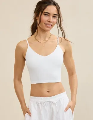 Superchill Seamless Rib Padded Bra Top - White