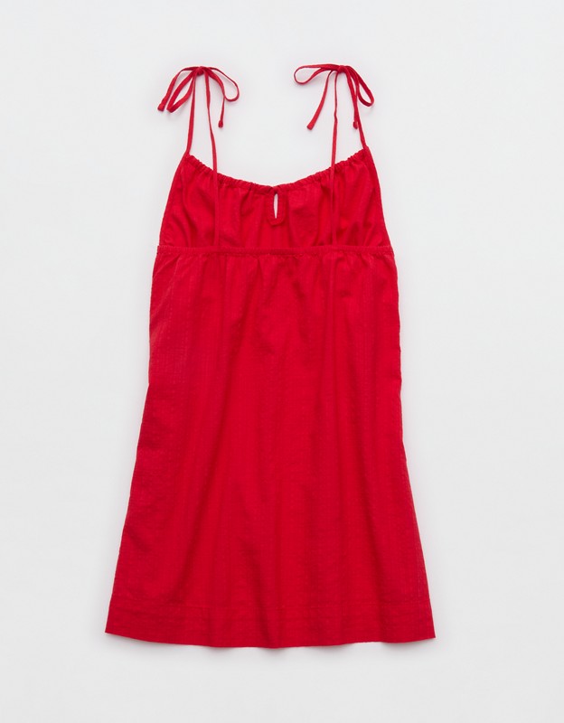 Aerie Tie Mini Dress - Chilly Red
