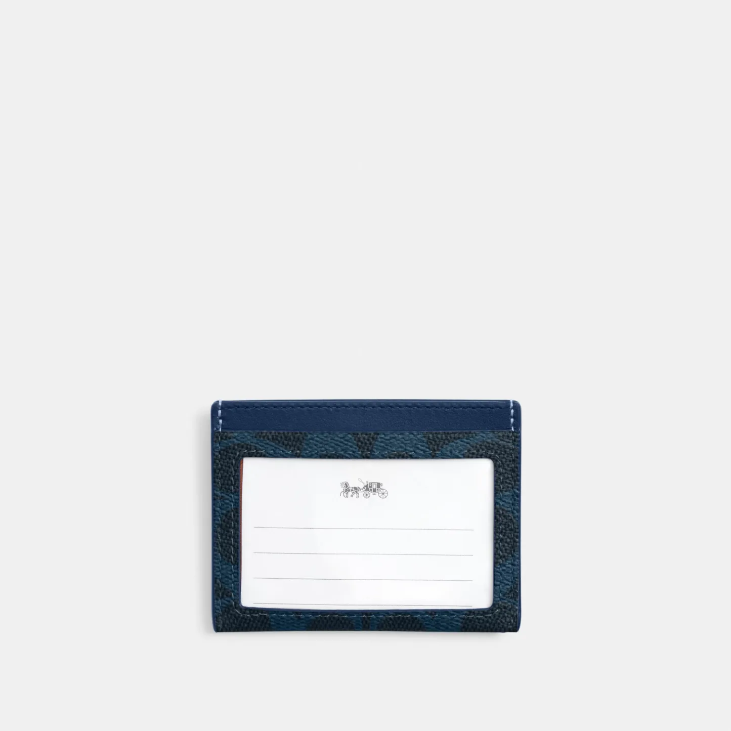 COACH®,Slim Id Card Case In Signature Canvas,Card Case,Color Block,Casual, Father's Day,Blue,Back View